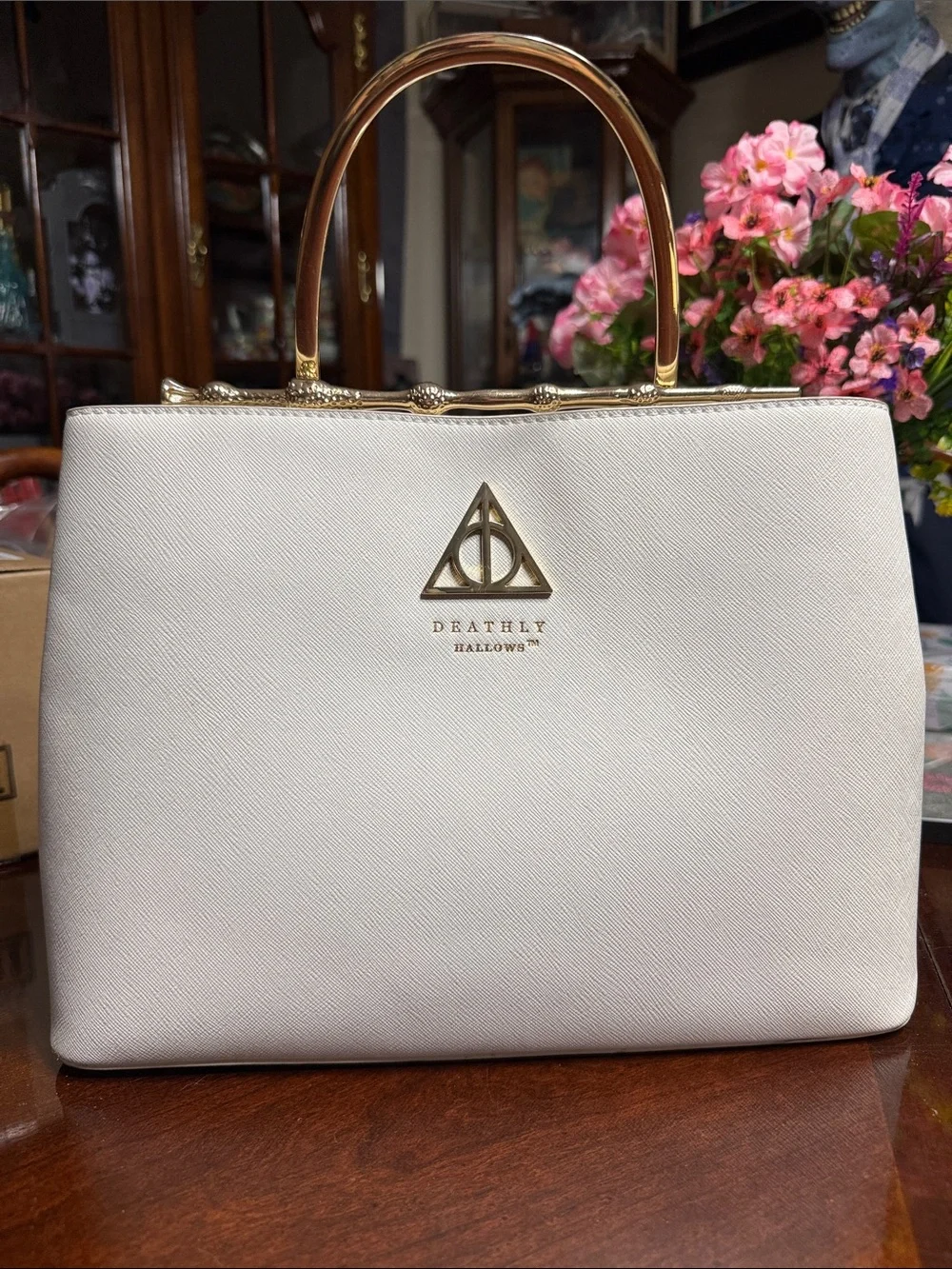 Loungefly Harry Potter White/Ivory Deathly Hallows Wand Handle Bag